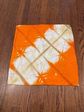 Crate & Barrel Orange Tie Dye Pillow Cover - 18x18